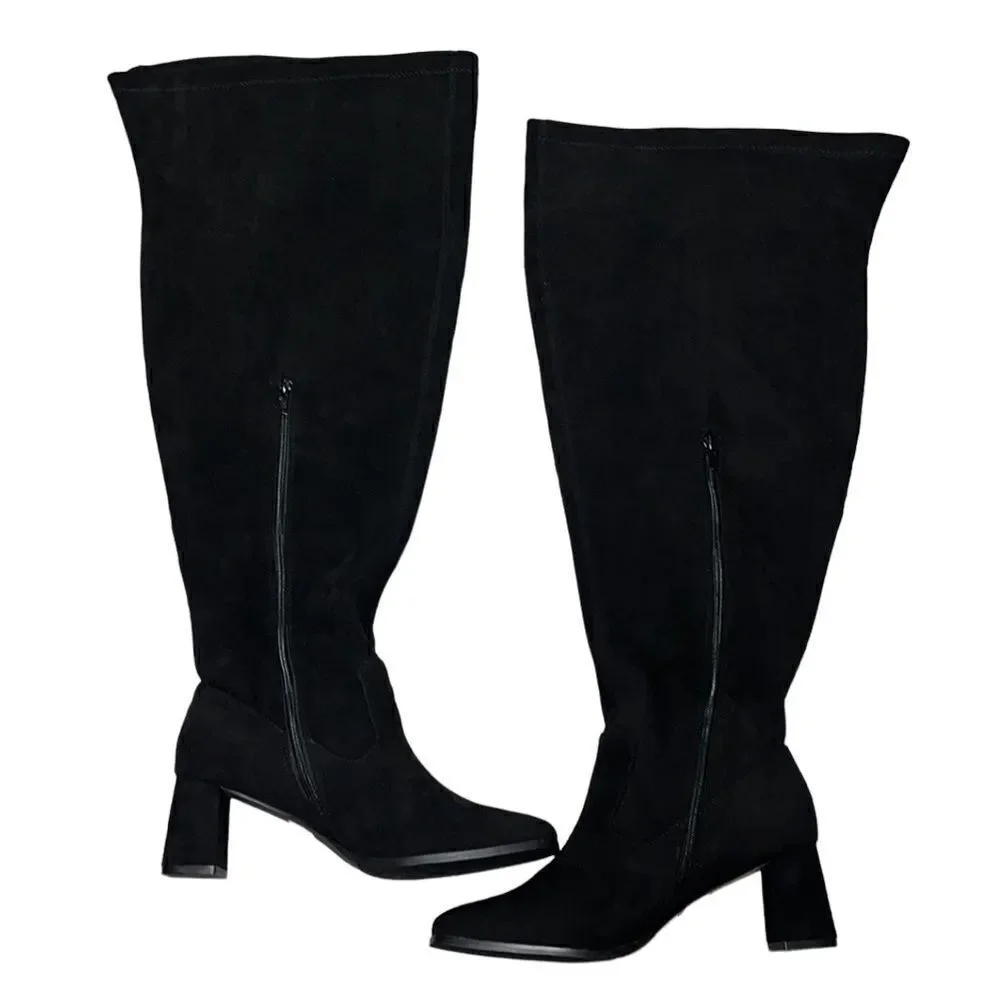 FTF Over-The-Knee Wide-Width/Wide-Calf Faux-Suede Boots